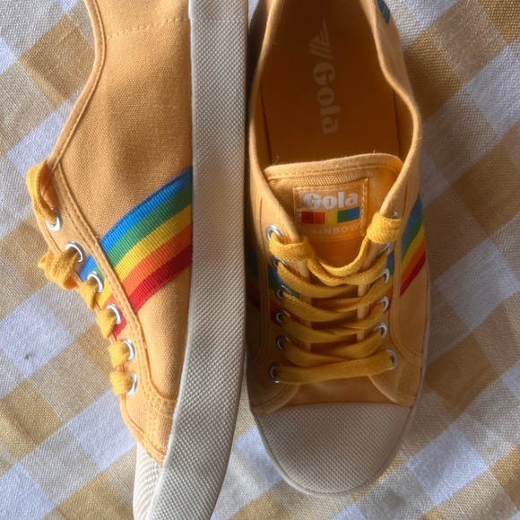 Women’s Yellow Rainbow Gola Sneakers - Picture 4 of 5
